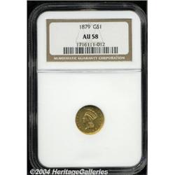 1879 G$1 AU58 NGC. Typically struck and