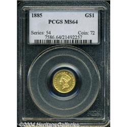 1885 G$1 MS64 PCGS. Well struck and lustrous,