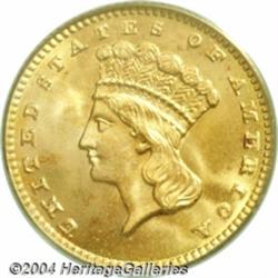 1889 G$1 MS68 PCGS. The final year 1889 Gold