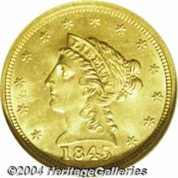1845 $2 1/2 MS64 NGC. One of the more common