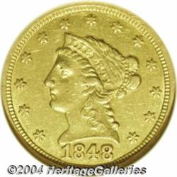 1848-C $2 1/2 AU50 ANACS. Variety 9-F. The