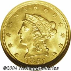 1851 $2 1/2 MS64 NGC. Early Quarter Eagles