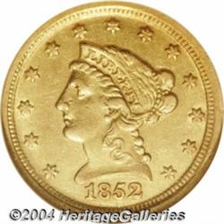 1852-D $2 1/2 XF45 NGC. Variety 15-M. The