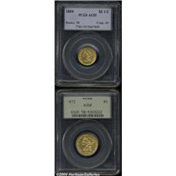 1854 $2 1/2 Quarter Eagle AU55 PCGS,