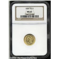 1856 $2 1/2 MS62 NGC. Well struck and nicely