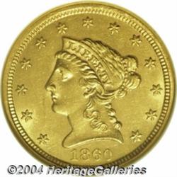 1860 $2 1/2 Old Reverse, Type One MS61 NGC. A