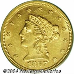 1867 $2 1/2 AU58 PCGS. Ex: New Millennium