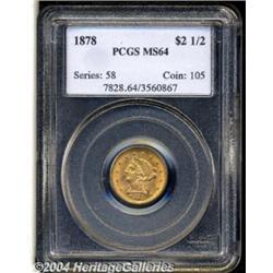 1878 $2 1/2 MS64 PCGS. Well struck with