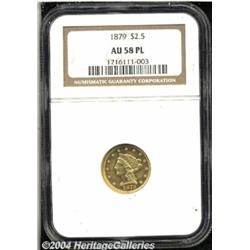1879 $2 1/2 AU58 Prooflike NGC. Although not