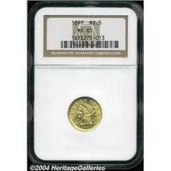 1897 $2 1/2 MS65 NGC. A fully struck,