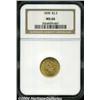 Image 1 : 1898 $2 1/2 MS66 NGC. Medium golden toning
