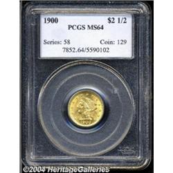 1900 $2 1/2 MS64 PCGS. A vibrant