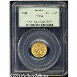 1901 $2 1/2 MS64 PCGS. A sharply struck