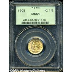 1905 $2 1/2 MS64 PCGS. Well struck and