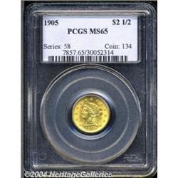 1905 $2 1/2 MS65 PCGS. A beautiful, virtually