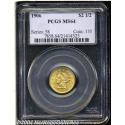 1906 $2 1/2 MS64 PCGS. An exquisitely struck