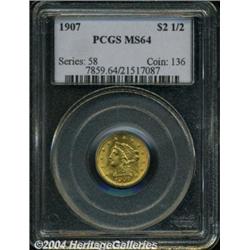 1907 $2 1/2 MS64 PCGS. Well struck with full,
