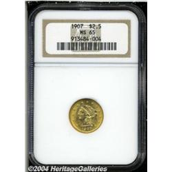 1907 $2 1/2 MS65 NGC. Booming luster, a