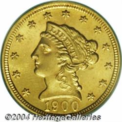 1900 $2 1/2 PR63 PCGS. Easily recognized as a