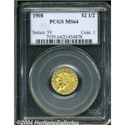 1908 $2 1/2 MS64 PCGS. A lovely example of