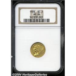 1908 $2 1/2 MS64 NGC. Bright and lustrous,
