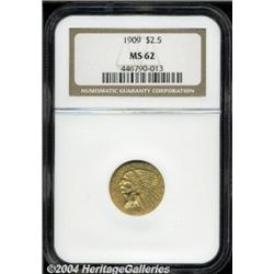 1909 $2 1/2 MS62 NGC. Boldly struck with