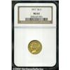 Image 1 : 1911 $2 1/2 MS62 NGC. Medium yellow-gold color