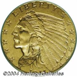 1911-D $2 1/2 MS62 PCGS. Frosty yellow-gold