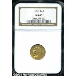 1912 $2 1/2 MS63 NGC. Sharp and lustrous with
