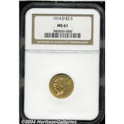 1914-D $2 1/2 MS61 NGC. Boldly struck with