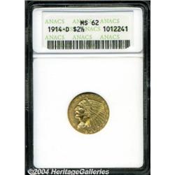 1914-D $2 1/2 MS62 ANACS. Bright, shimmering
