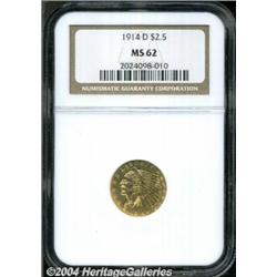 1914-D $2 1/2 MS62 NGC. Boldly struck with
