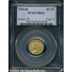 1914-D $2 1/2 MS62 PCGS. A lustrous example