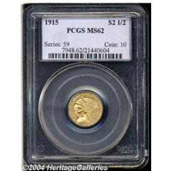 1915 $2 1/2 MS62 PCGS. A well struck and