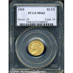 1915 $2 1/2 MS62 PCGS. Lovely reddish-golden