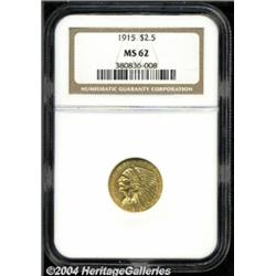 1915 $2 1/2 MS62 NGC. Well struck and nicely
