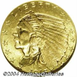 1915 $2 1/2 MS64 NGC. Lustrous and sharply