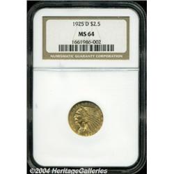 1925-D $2 1/2 MS64 NGC. Sharply struck with