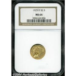 1925-D $2 1/2 MS64 NGC. Richly toned a subtle
