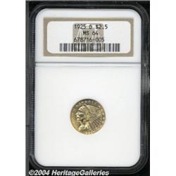 1925-D $2 1/2 MS64 NGC. An attractive and