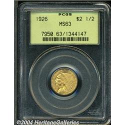 1926 $2 1/2 MS63 PCGS. Nicely struck with deep