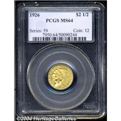 1926 $2 1/2 MS64 PCGS. A sharply struck and