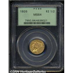 1926 $2 1/2 MS64 PCGS. Very sharply struck