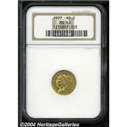 1927 $2 1/2 MS62 NGC. A sharp olive-gold