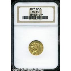 1927 $2 1/2 MS64 NGC. Attractive light