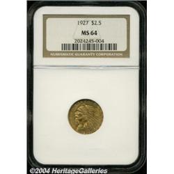 1927 $2 1/2 MS64 NGC. Golden-orange color