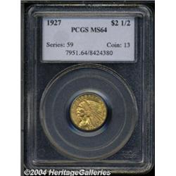 1927 $2 1/2 MS64 PCGS. Very lustrous and quite
