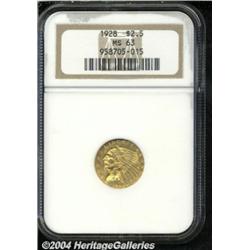 1928 $2 1/2 MS63 NGC. Lovely golden-rose