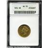 Image 1 : 1854 $3 AU55 ANACS. A well struck example of