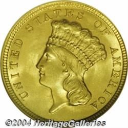 1854 $3 MS64 NGC. Very well struck for this